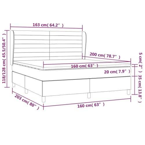 Krevet box spring s madracem svjetlosiva 160x200 cm tkanina - Svjetlosiva 160 x 200 cm vodoravne pruge Cijena