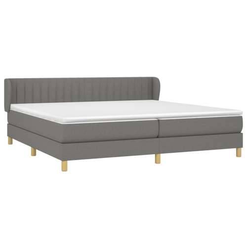 Krevet s oprugama i madracem tamnosivi 200 x 200 cm od tkanine - Tamno siva 200 x 200 cm Okomite pruge Cijena