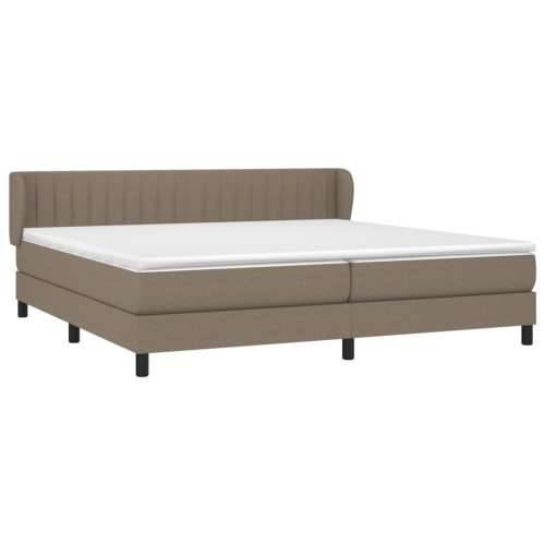 Krevet s oprugama i madracem smeđesivi 200x200 cm od tkanine - Sivo-smeđa 200 x 200 cm Okomite pruge Cijena