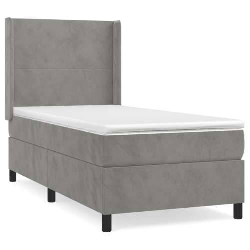 Box spring krevet s madracem svjetlosivi 80 x 200 cm baršunasti - Svjetlosiva 80 x 200 cm Gladak dizajn Cijena