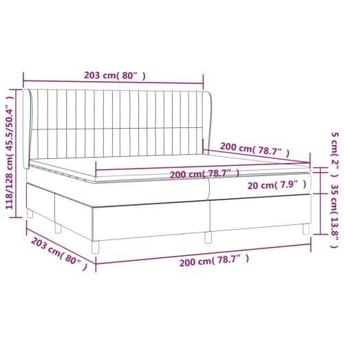 Krevet s oprugama i madracem plavi 200 x 200 cm od tkanine - Plava 200 x 200 cm Okomite pruge Cijena