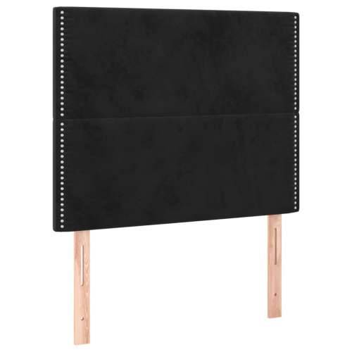 Box spring krevet s madracem crni 90x200 cm baršunasti - Crna 90 x 200 cm Obično s čavlima Cijena