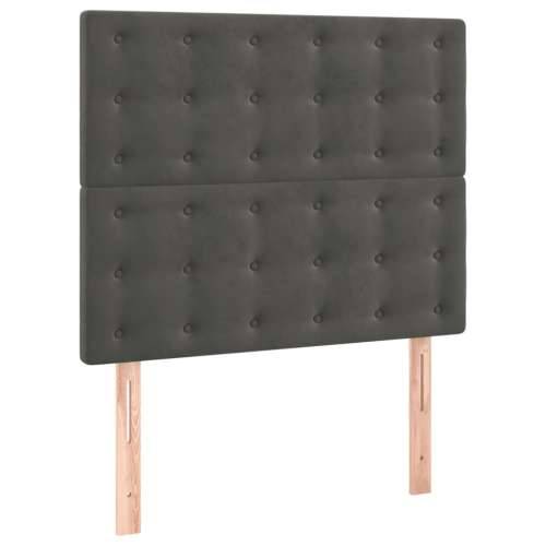 Box spring krevet s madracem tamnosivi 120 x 200 cm baršunasti - Tamno siva 120 x 200 cm gumbi Cijena