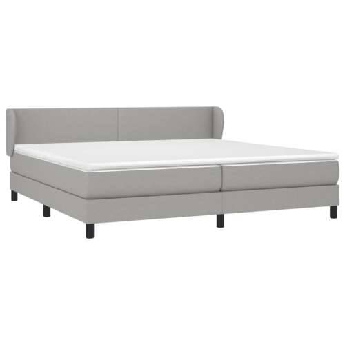 Krevet s oprugama i madracem svjetlosivi 200 x 200cm od tkanine - Svjetlosiva 200 x 200 cm Gladak dizajn Cijena