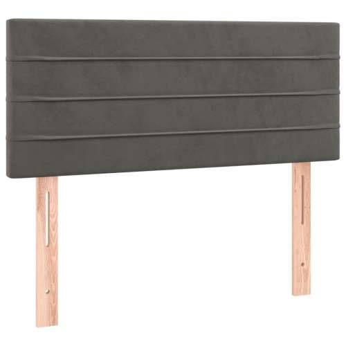 Box spring krevet s madracem tamnosivi 90x200 cm baršunasti - Tamno siva 90 x 200 cm vodoravne pruge Cijena
