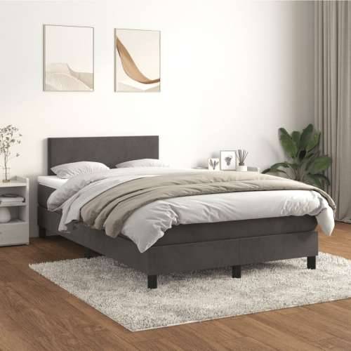 Box spring krevet s madracem tamnosivi 120 x 200 cm baršunasti - Tamno siva 120 x 200 cm Gladak dizajn Cijena