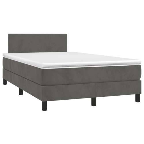 Box spring krevet s madracem tamnosivi 120 x 200 cm baršunasti - Tamno siva 120 x 200 cm Gladak dizajn Cijena