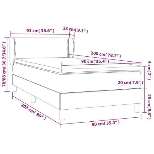 Krevet s oprugama i madracem krem 90 x 200 cm od tkanine - Krema 90 x 200 cm Obično s čavlima Cijena