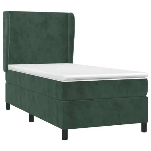 Box spring krevet s madracem tamnozeleni 80 x 200 cm baršunasti - Tamnozelena 80 x 200 cm Gladak dizajn Cijena