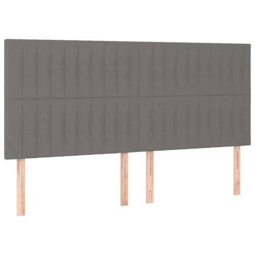 Krevet s oprugama i madracem tamnosivi 200 x 200 cm od tkanine - Tamno siva 200 x 200 cm Okomite pruge Cijena