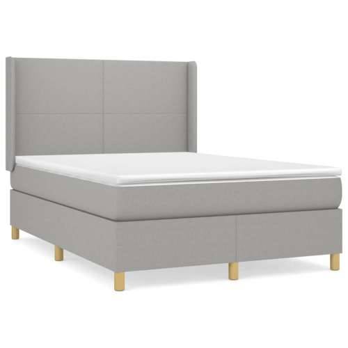 Krevet box spring s madracem svjetlosivi 140x200 cm od tkanine - Svjetlosiva 140 x 200 cm Gladak dizajn Cijena