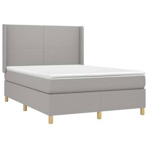 Krevet box spring s madracem svjetlosivi 140x200 cm od tkanine - Svjetlosiva 140 x 200 cm Gladak dizajn Cijena