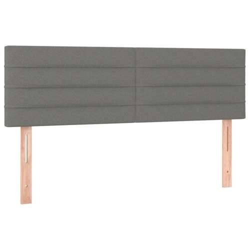 Krevet s oprugama i madracem tamnosivi 140x190 cm od tkanine - Tamno siva 140 x 190 cm vodoravne pruge Cijena