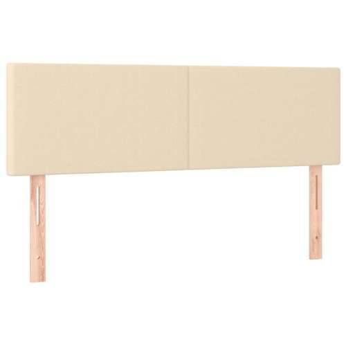 Krevet s oprugama i madracem krem 140 x 190 cm od tkanine - Krema 140 x 190 cm Gladak dizajn Cijena