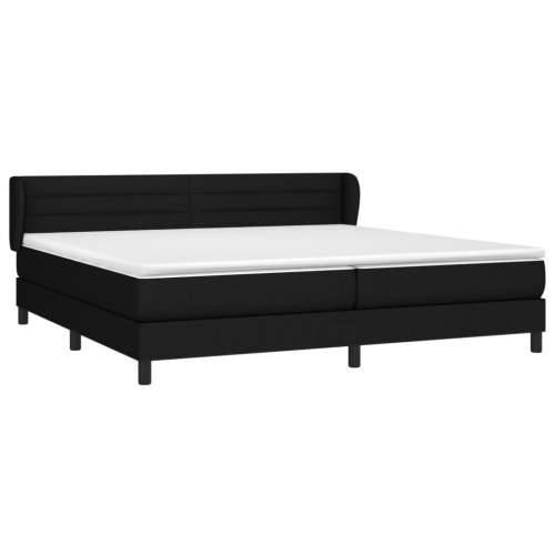 Krevet s oprugama i madracem crni 200x200 cm od tkanine - Crna 200 x 200 cm vodoravne pruge Cijena