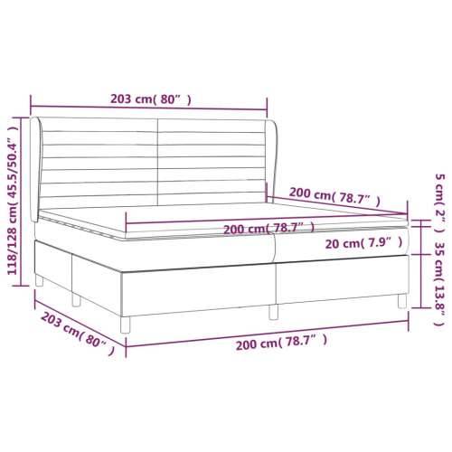 Krevet s oprugama i madracem crni 200x200 cm od tkanine - Crna 200 x 200 cm vodoravne pruge Cijena