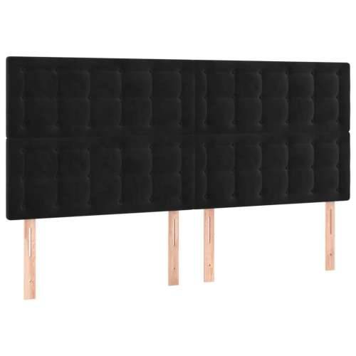 Krevet s oprugama i madracem crni 200x200 cm baršunasti - Crna 200 x 200 cm gumbi Cijena