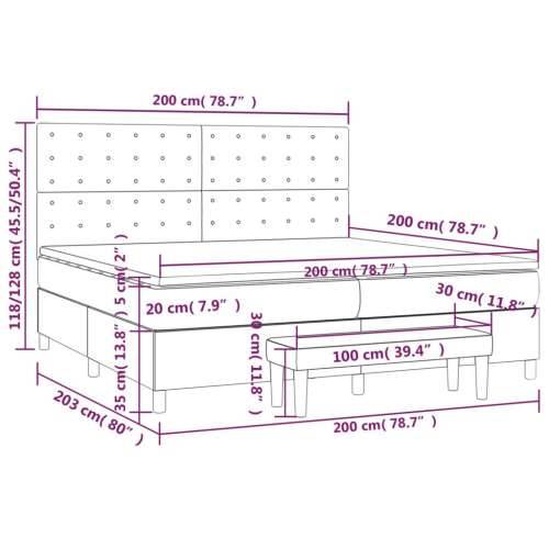 Krevet s oprugama i madracem crni 200x200 cm baršunasti - Crna 200 x 200 cm gumbi Cijena
