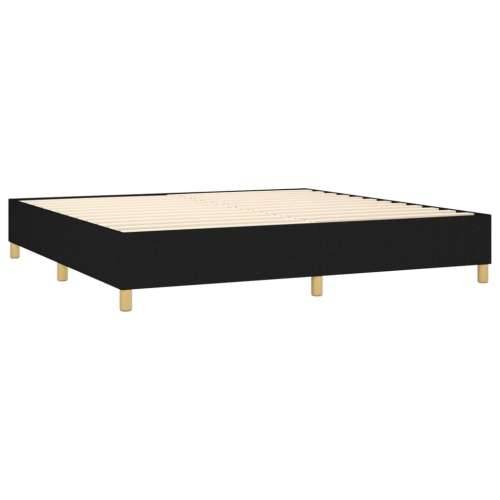 Krevet s oprugama i madracem crni 200x200 cm od tkanine - Crna 200 x 200 cm Dizajn s gumbima Cijena