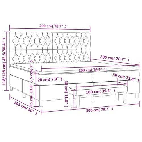 Krevet s oprugama i madracem crni 200x200 cm od tkanine - Crna 200 x 200 cm Dizajn s gumbima Cijena