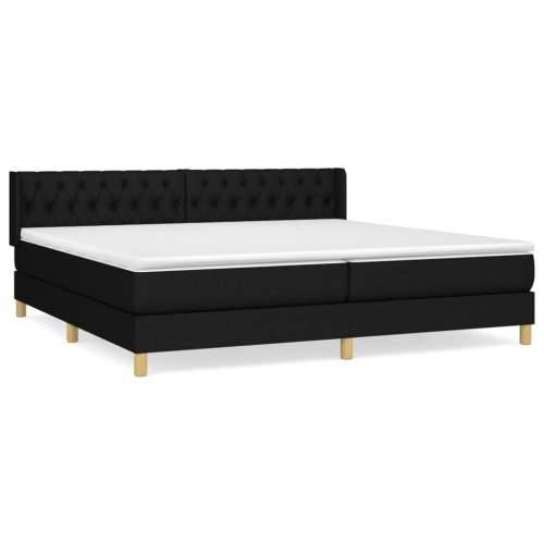 Krevet s oprugama i madracem crni 200x200 cm od tkanine - Crna 200 x 200 cm Dizajn s gumbima Cijena