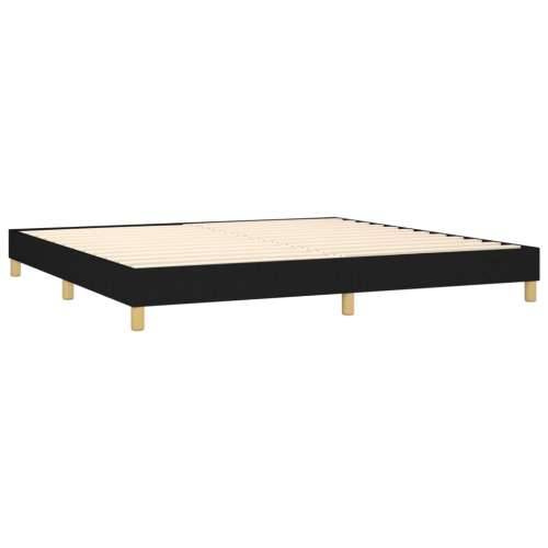 Krevet s oprugama i madracem crni 200x200 cm od tkanine - Crna 200 x 200 cm Dizajn s gumbima Cijena
