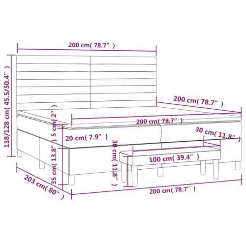 Krevet s oprugama i madracem plavi 200 x 200 cm od tkanine - Plava 200 x 200 cm vodoravne pruge Cijena