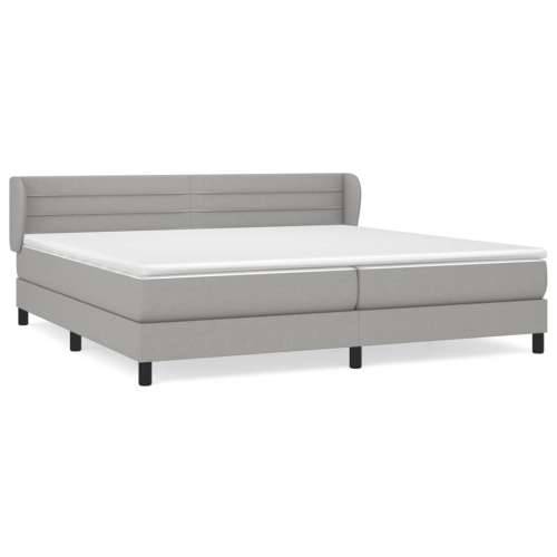 Krevet s oprugama i madracem svjetlosivi 200 x 200cm od tkanine - Svjetlosiva 200 x 200 cm vodoravne pruge Cijena