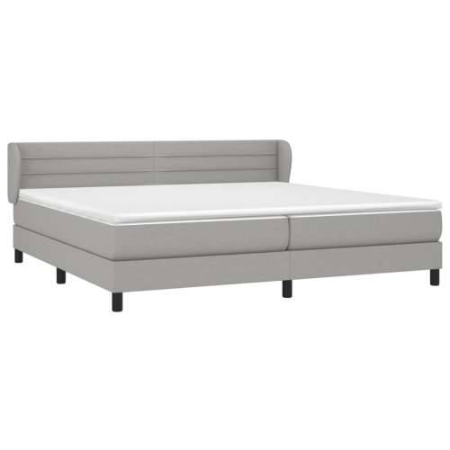 Krevet s oprugama i madracem svjetlosivi 200 x 200cm od tkanine - Svjetlosiva 200 x 200 cm vodoravne pruge Cijena