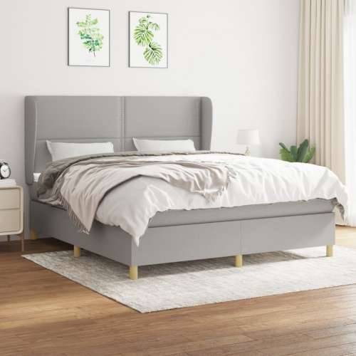 Krevet box spring s madracem svjetlosiva 160x200 cm tkanina - Svjetlosiva 160 x 200 cm Obično s čavlima Cijena