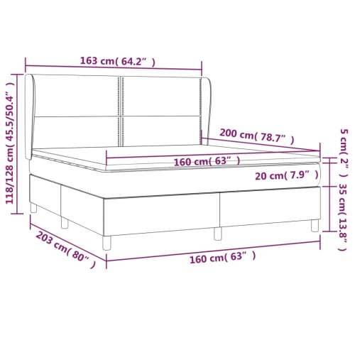 Krevet box spring s madracem svjetlosiva 160x200 cm tkanina - Svjetlosiva 160 x 200 cm Obično s čavlima Cijena