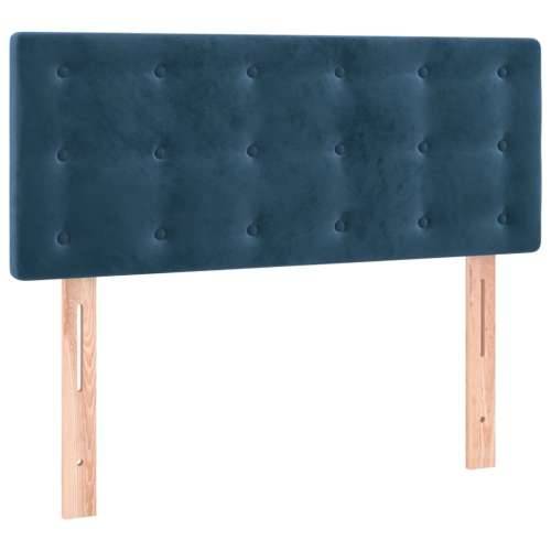 Box spring krevet s madracem tamnoplavi 90x200 cm baršunasti - Tamno plava 90 x 200 cm gumbi Cijena