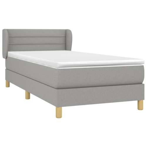 Krevet s oprugama i madracem svjetlosivi 100x200 cm od tkanine - Svjetlosiva 100 x 200 cm vodoravne pruge Cijena
