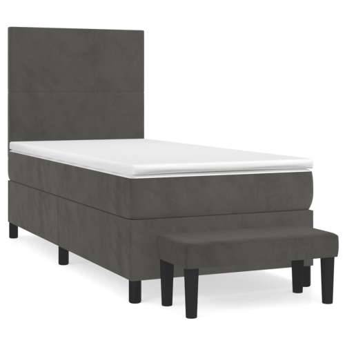 Box spring krevet s madracem tamnosivi 80 x 200 cm baršunasti - Tamno siva 80 x 200 cm Gladak dizajn Cijena