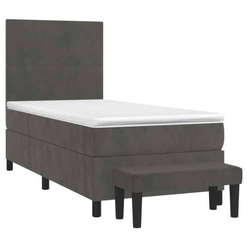 Box spring krevet s madracem tamnosivi 80 x 200 cm baršunasti - Tamno siva 80 x 200 cm Gladak dizajn Cijena