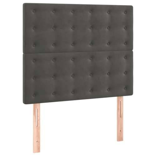 Box spring krevet s madracem tamnosivi 100x200 cm baršunasti - Tamno siva 100 x 200 cm gumbi Cijena