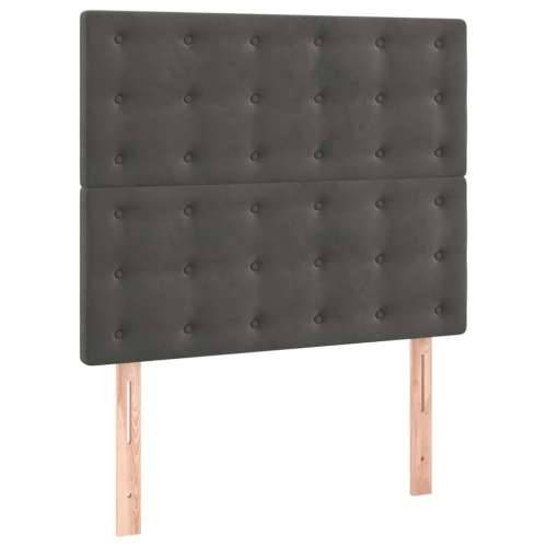 Box spring krevet s madracem tamnosivi 80 x 200 cm baršunasti - Tamno siva 80 x 200 cm gumbi Cijena