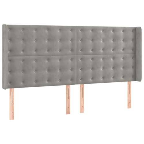 Krevet s oprugama i madracem svjetlosivi 180x200 cm baršunasti - Svjetlosiva 180 x 200 cm gumbi Cijena