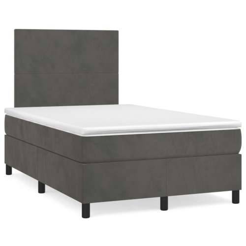 Box spring krevet s madracem tamnosivi 120 x 200 cm baršunasti - Tamno siva 120 x 200 cm Gladak dizajn Cijena