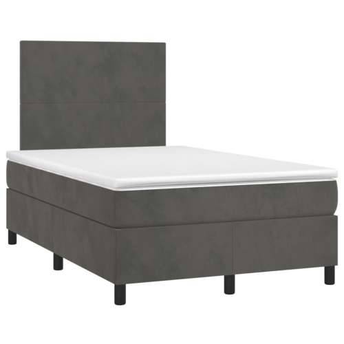 Box spring krevet s madracem tamnosivi 120 x 200 cm baršunasti - Tamno siva 120 x 200 cm Gladak dizajn Cijena