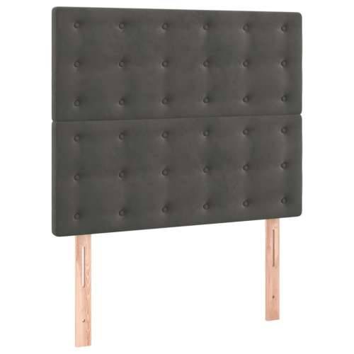 Box spring krevet s madracem tamnosivi 90x190 cm baršunasti - Tamno siva 90 x 190 cm gumbi Cijena