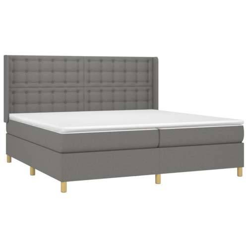 Krevet s oprugama i madracem tamnosivi 200 x 200 cm od tkanine - Tamno siva 200 x 200 cm gumbi Cijena