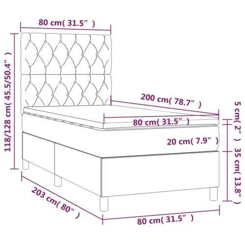 Box spring krevet s madracem ružičasti 80 x 200 cm baršunasti - Ružičasta 80 x 200 cm Dizajn s gumbima Cijena