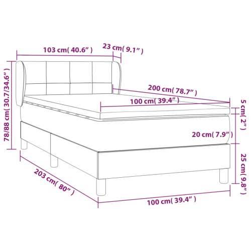 Krevet s oprugama i madracem crni 100 x 200 cm od tkanine - Crna 100 x 200 cm Blok s kvadratima Cijena