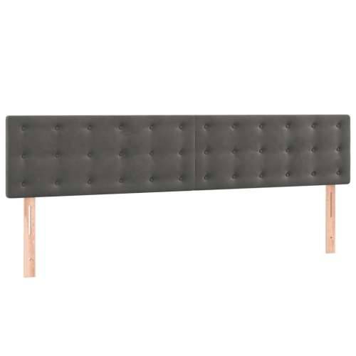 Krevet s oprugama i madracem tamnosivi 200x200 cm baršunasti - Tamno siva 200 x 200 cm gumbi Cijena