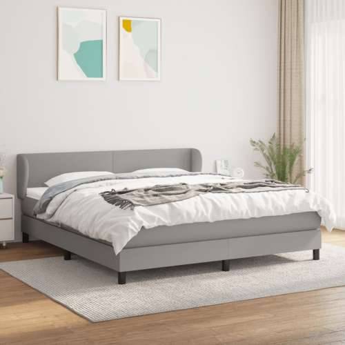 Krevet box spring s madracem svjetlosiva 160x200 cm tkanina - Svjetlosiva 160 x 200 cm Gladak dizajn Cijena