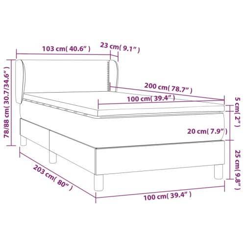 Krevet s oprugama i madracem krem 100 x 200 cm od tkanine - Krema 100 x 200 cm Obično s čavlima Cijena