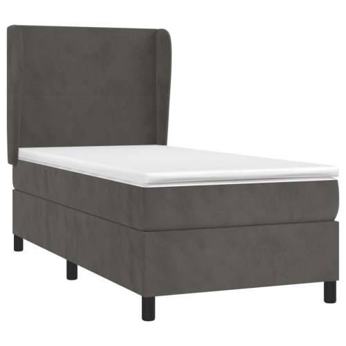 Box spring krevet s madracem tamnosivi 80 x 200 cm baršunasti - Tamno siva 80 x 200 cm Gladak dizajn Cijena