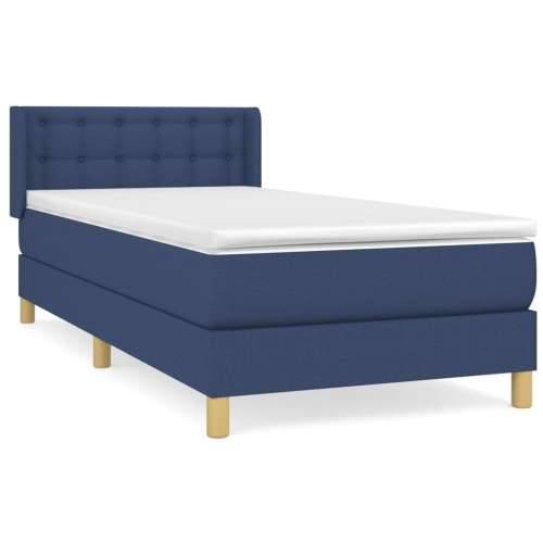 Krevet s oprugama i madracem plavi 90 x 200 cm od tkanine - Plava 90 x 200 cm gumbi Cijena