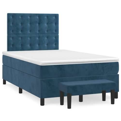 Box spring krevet s madracem tamnoplavi 120 x 200 cm baršunasti - Tamno plava 120 x 200 cm gumbi Cijena
